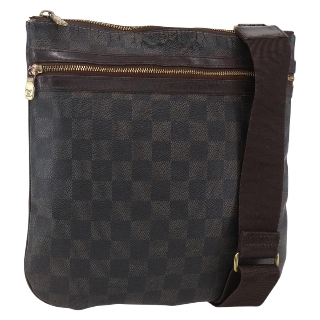 Louis Vuitton N51111 Pochette Bosphore Damier Ebene Canvas Shoulder Bag: Louis Vuitton N51111 Pochette Bosphore Damier Ebene Canvas Shoulder Bag Louis Vuitton Damier Ebene Pochette Bosphore shoulder bag in Damier Ebene canvas, made in France. This women's shoulder bag feat