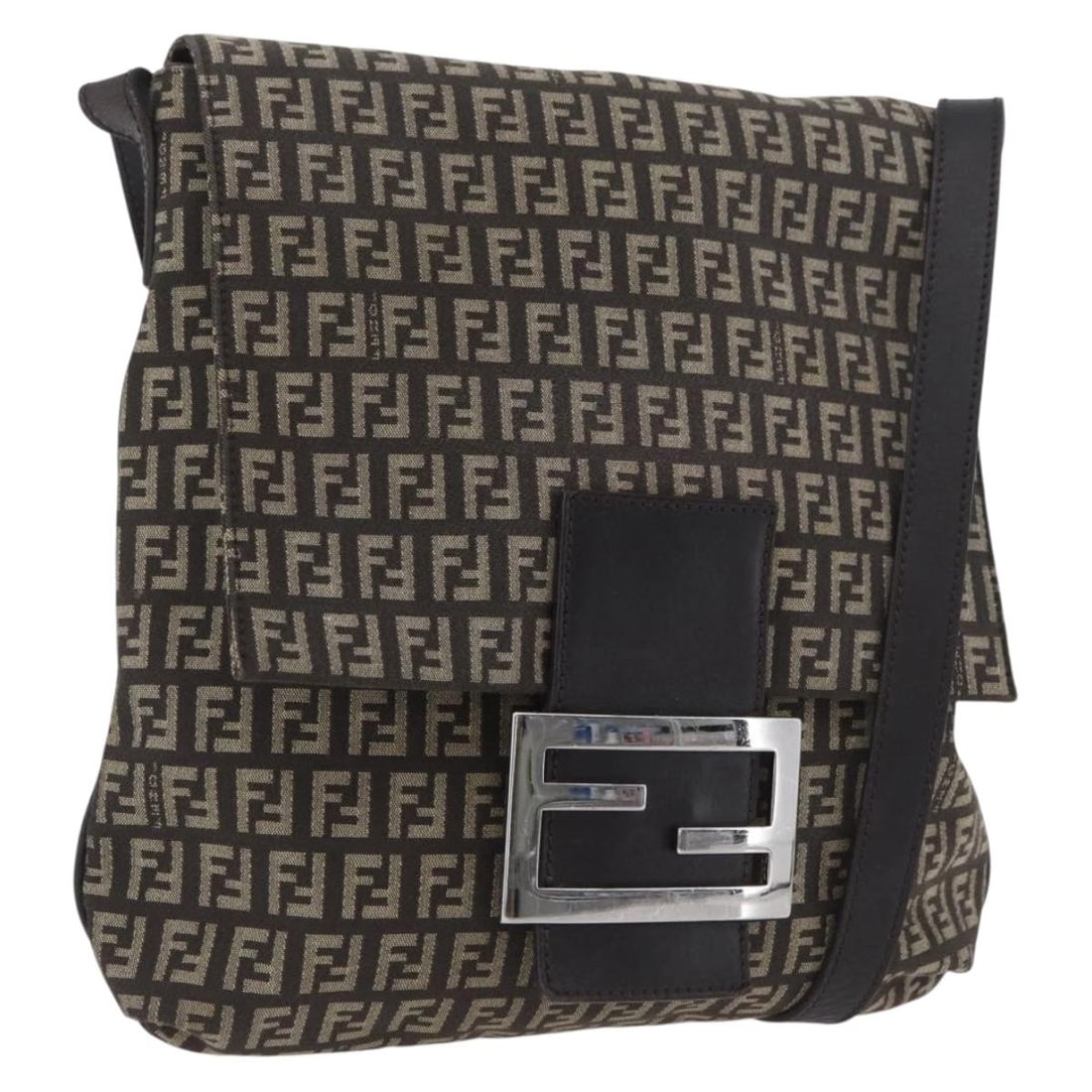 Fendi Zucchino Canvas Brown Silver Women's Shoulder Bag Italy: Fendi Zucchino Canvas Brown Silver Women's Shoulder Bag Italy This FENDI Zucchino canvas shoulder bag features a brown and silver color scheme with the signature Zucchino pattern. Designed for women, 