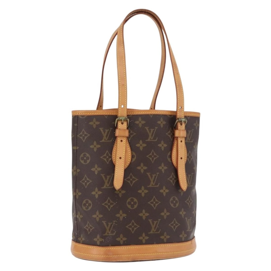 Louis Vuitton M42238 Bucket PM Monogram Canvas Shoulder Bag: Louis Vuitton M42238 Bucket PM Monogram Canvas Shoulder Bag Louis Vuitton Monogram Bucket PM shoulder bag in Monogram Canvas, made in France. This women's shoulder bag measures approximately 22 cm W x