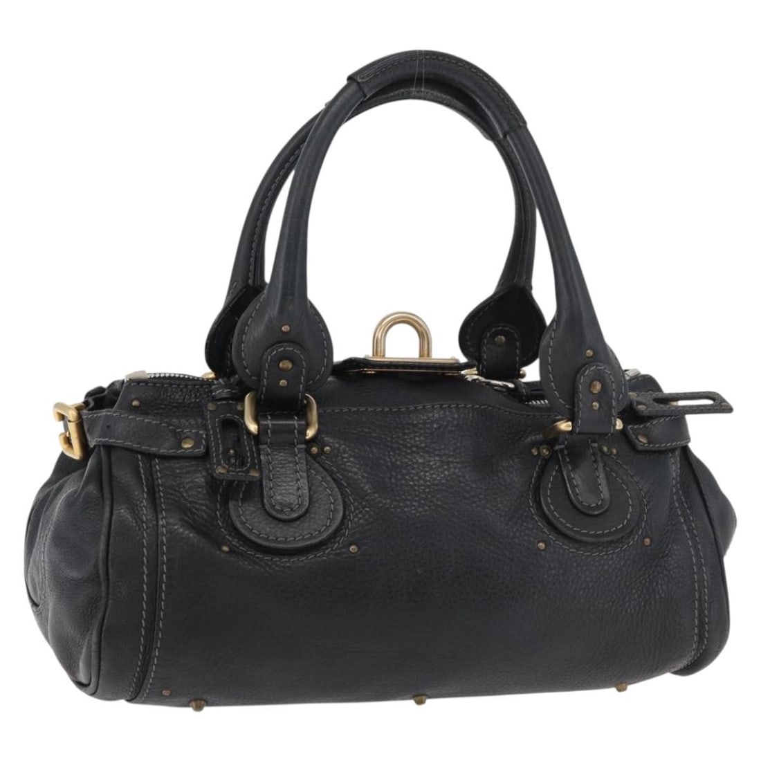 Chloe Paddington black leather women s handbag Italy: Chloe Paddington black leather women s handbag Italy This Chloe Paddington handbag is crafted from black leather with silver and gold accents. Designed for women, it features a spacious interior and p