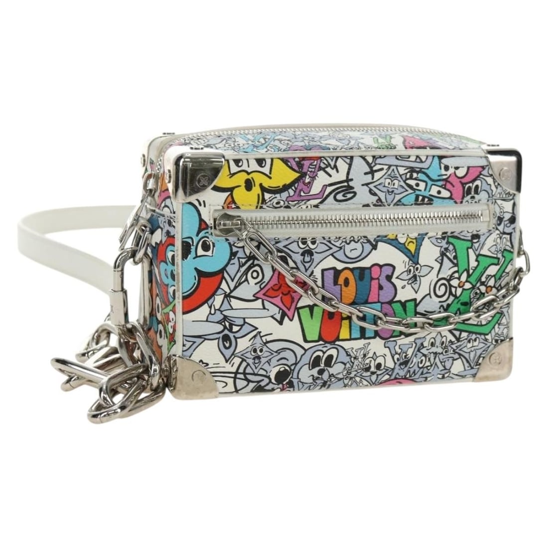 Louis Vuitton M82008 Mini Soft Trunk Shoulder Bag Monogram Canvas: Louis Vuitton M82008 Mini Soft Trunk Shoulder Bag Monogram Canvas Louis Vuitton Monogram Comics Mini Soft Trunk bag in multicolor Monogram Canvas, styled as a shoulder bag. It comes with a dust bag an