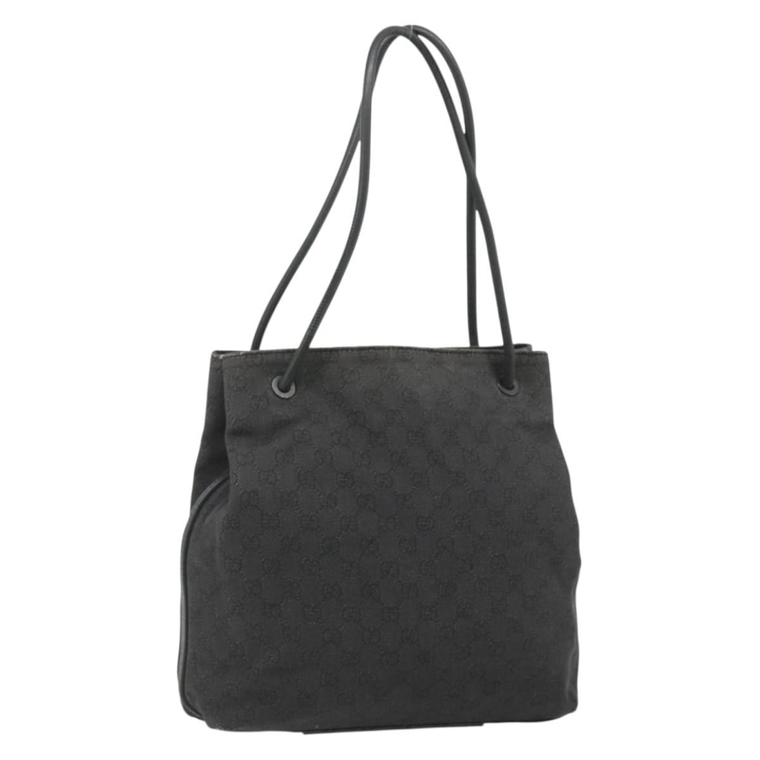 Gucci Black GG Canvas Women Tote 101341 Italy: Gucci Black GG Canvas Women Tote 101341 Italy This is a GUCCI GG Canvas tote bag in black, crafted in Italy. The bag features the distinctive GG canvas exterior, complemented by black leather trim and