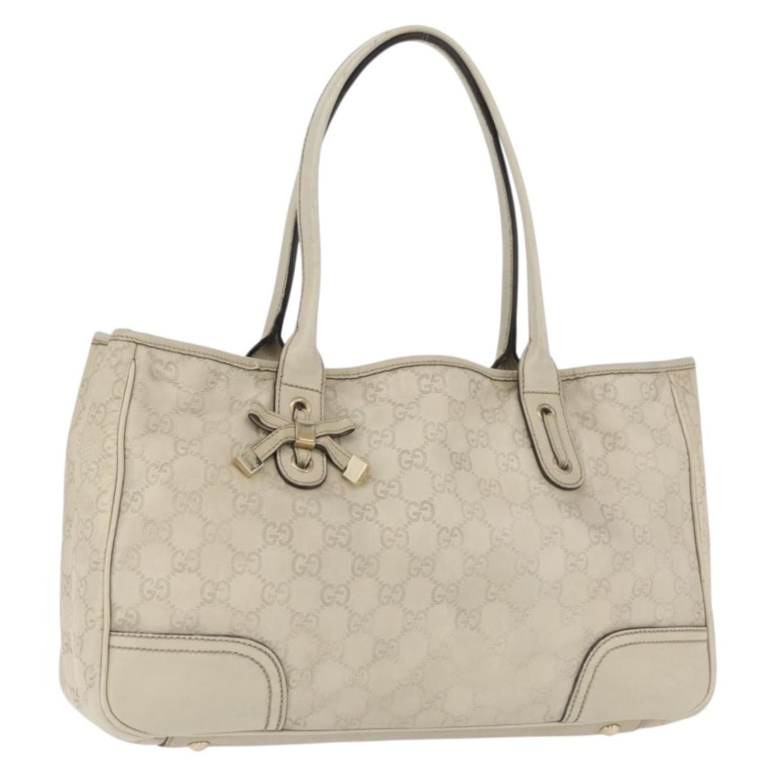Gucci Ivory Gold GG Canvas Leather Princess Tote 163805: Gucci Ivory Gold GG Canvas Leather Princess Tote 163805 This GUCCI GG Canvas Guccissima Princess tote bag features an ivory and gold color scheme with leather and GG canvas materials. Made in Italy, t