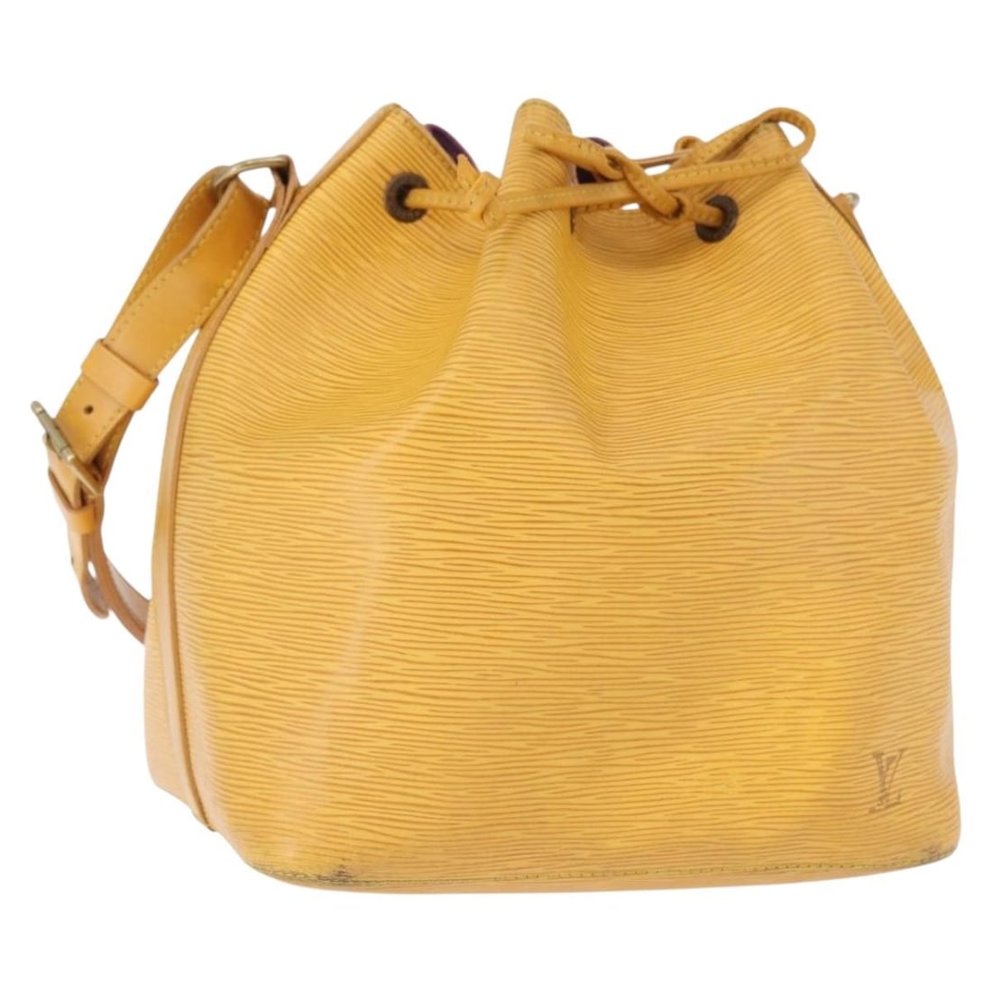 Louis Vuitton M44109 Petit Noe Epi Leather Shoulder Bag Tassili Yellow: Louis Vuitton M44109 Petit Noe Epi Leather Shoulder Bag Tassili Yellow This Louis Vuitton Epi Petit Noe shoulder bag is presented in Tassili Yellow Epi leather. It is a France-made model with product 