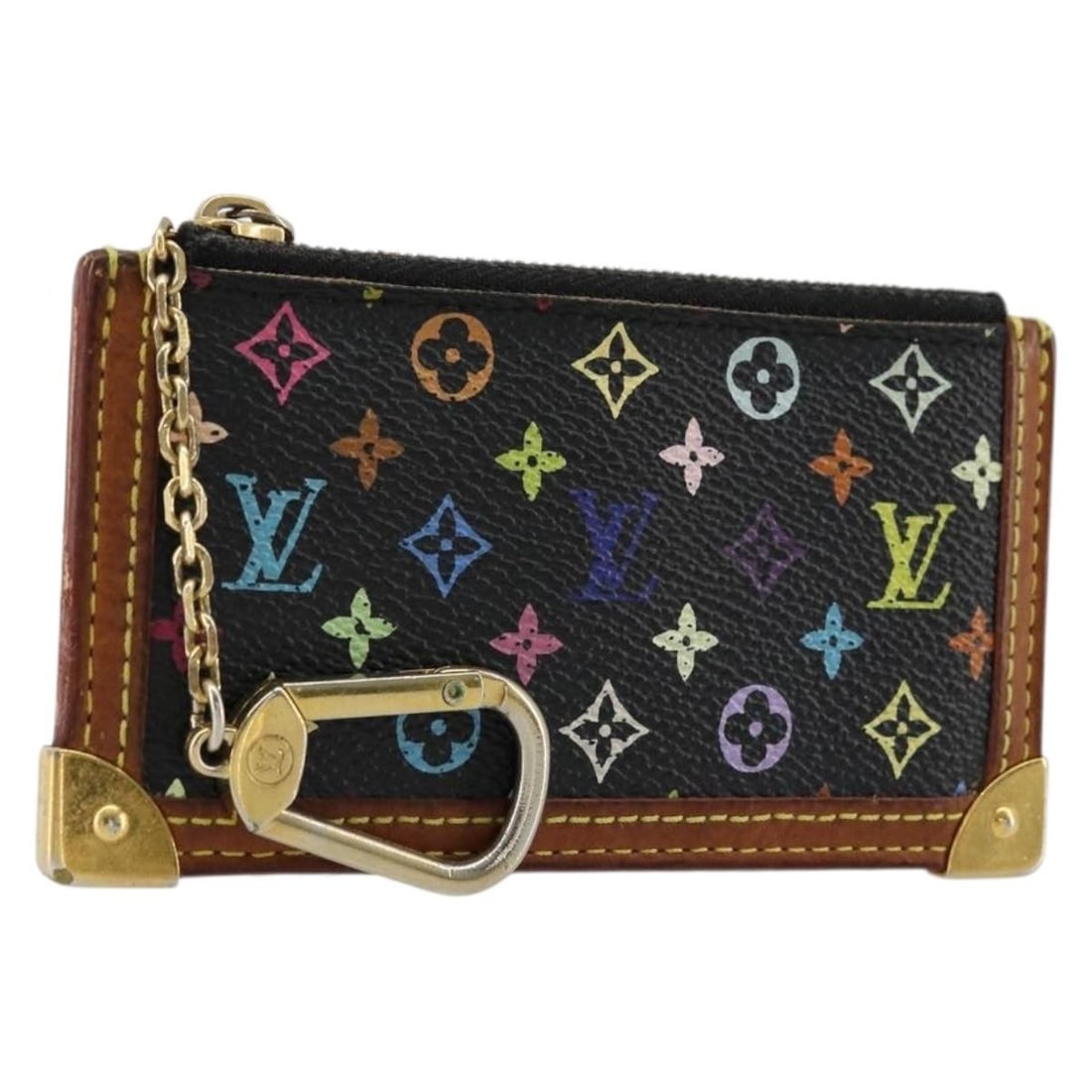 Louis Vuitton Monogram Multicolor Black Coin Purse M13664: Louis Vuitton Monogram Multicolor Black Coin Purse M13664 This Louis Vuitton Monogram Multicolor Pochette Cles coin purse in black features the iconic multicolor canvas material. Designed for women, i