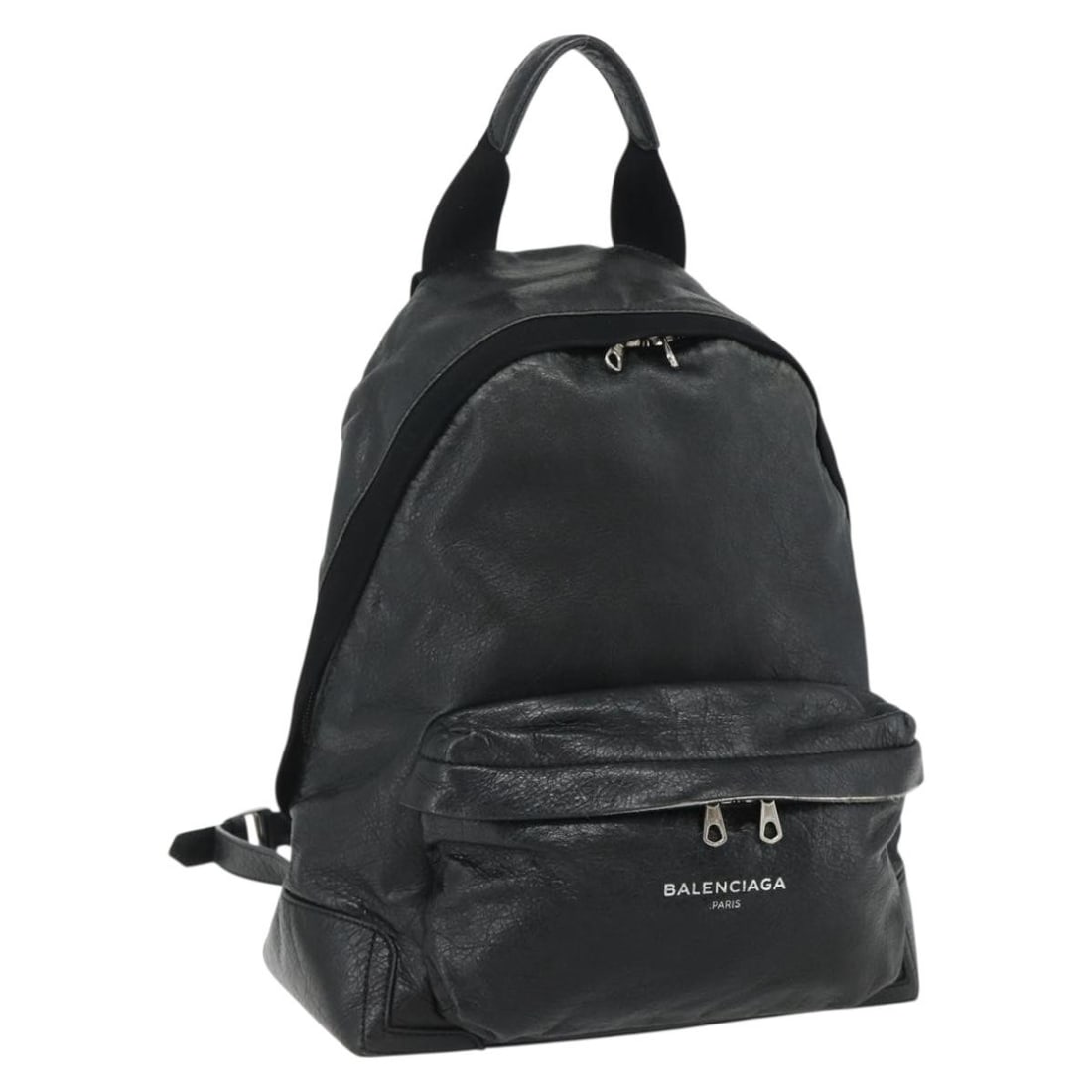 Balenciaga 409010 Black Silver Leather Women Backpack Italy: Balenciaga 409010 Black Silver Leather Women Backpack Italy This Balenciaga backpack is crafted from black and silver leather and features a spacious design suitable for everyday use. The bag was made