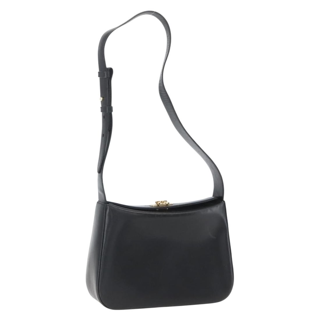 Salvatore Ferragamo Gancini Black Leather Shoulder Bag Auth 156984: Salvatore Ferragamo Gancini Black Leather Shoulder Bag Auth 156984 This authentic Salvatore Ferragamo Gancini Shoulder Bag combines elegance and functionality, crafted in Italy from premium black leat