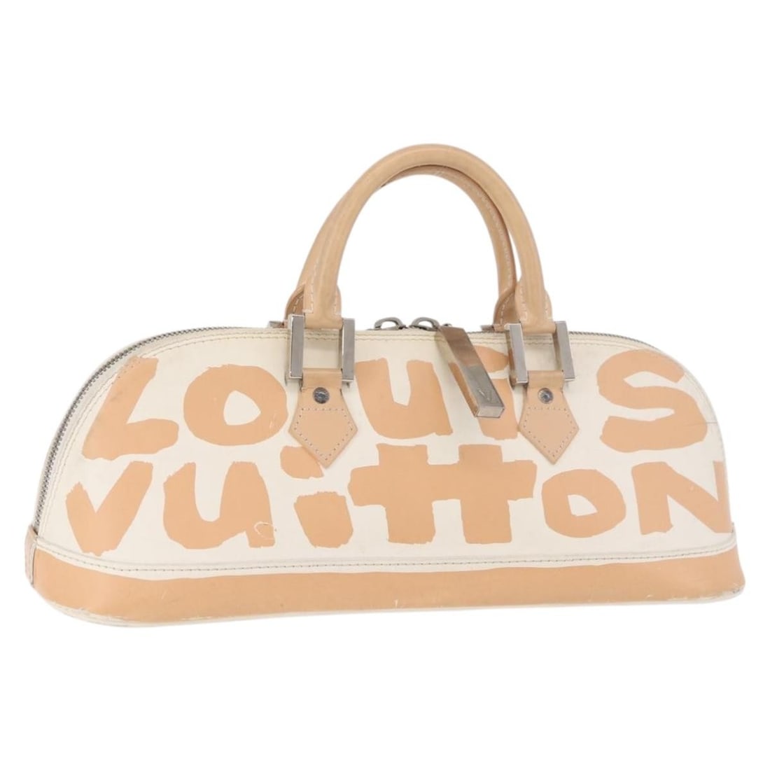 Louis Vuitton M92176 Armahorizontal Graffiti Canvas Handbag White Orange: Louis Vuitton M92176 Armahorizontal Graffiti Canvas Handbag White Orange Louis Vuitton Graffiti Armahorizontal hand bag in Monogram Graffiti Canvas with a white and orange exterior. Made in France, th