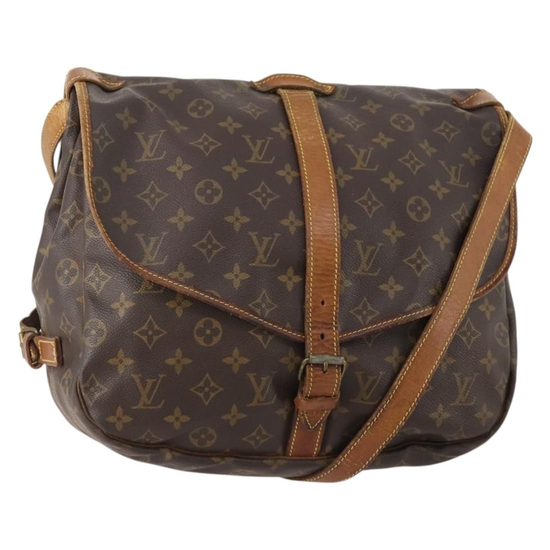 Louis Vuitton Saumur 35 Monogram Canvas Shoulder Bag M42254: Louis Vuitton Saumur 35 Monogram Canvas Shoulder Bag M42254 Louis Vuitton Monogram Saumur 35 shoulder bag in Monogram Canvas, made in France. The bag features a Monogram colorway and comes with only t