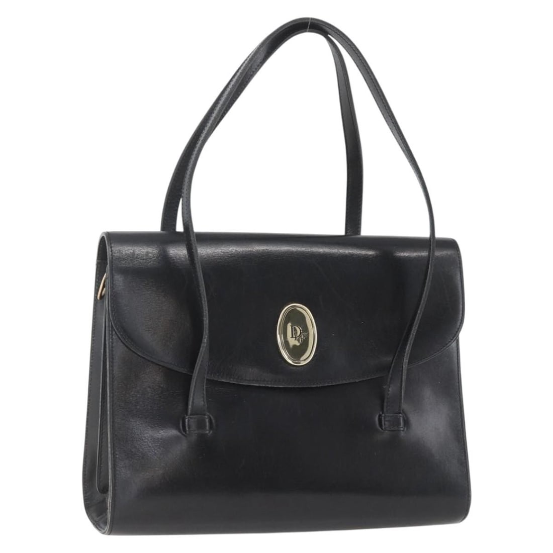 Christian Dior Black Leather Shoulder Bag Gold Tone Hardware: Christian Dior Black Leather Shoulder Bag Gold Tone Hardware Christian Dior shoulder bag in black leather with gold-tone accents. This women's bag was made in France and includes only the item shown; 