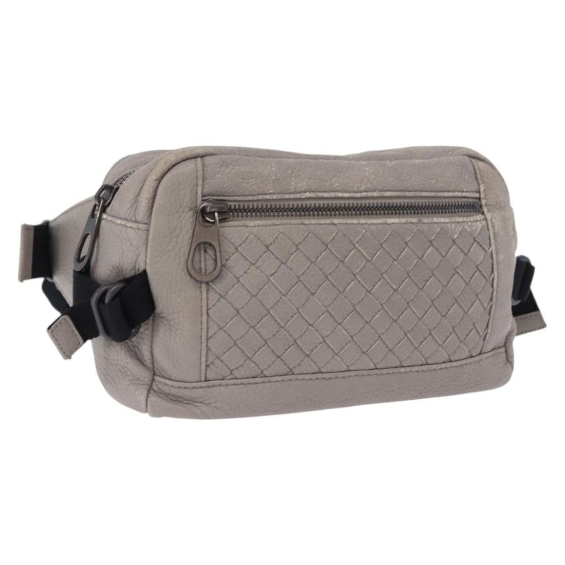 Bottega Veneta Intrecciato Gray Leather Waist Bag Italy: Bottega Veneta Intrecciato Gray Leather Waist Bag Italy Bottega Veneta Intrecciato waist bag in gray leather, made in Italy. This pre-owned bag features the Intrecciato design and comes with the item 