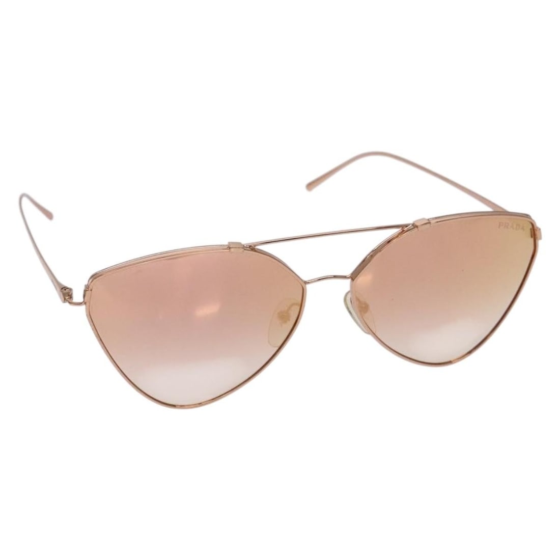 Prada Gold Metal Sunglasses With Case: Prada Gold Metal Sunglasses With Case These PRADA women's sunglasses feature a gold-tone metal frame, offering a stylish and sophisticated look. Made in Italy, they come with a sunglass case for added