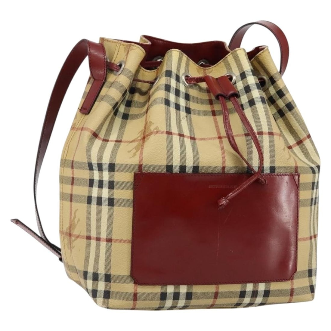 Burberry Nova Check Beige PVC Leather Shoulder Bag Made in Italy: Burberry Nova Check Beige PVC Leather Shoulder Bag Made in Italy Burberry Nova Check shoulder bag in beige PVC leather, made in Italy. This women's shoulder bag measures approximately 24 cm W x 28 cm 
