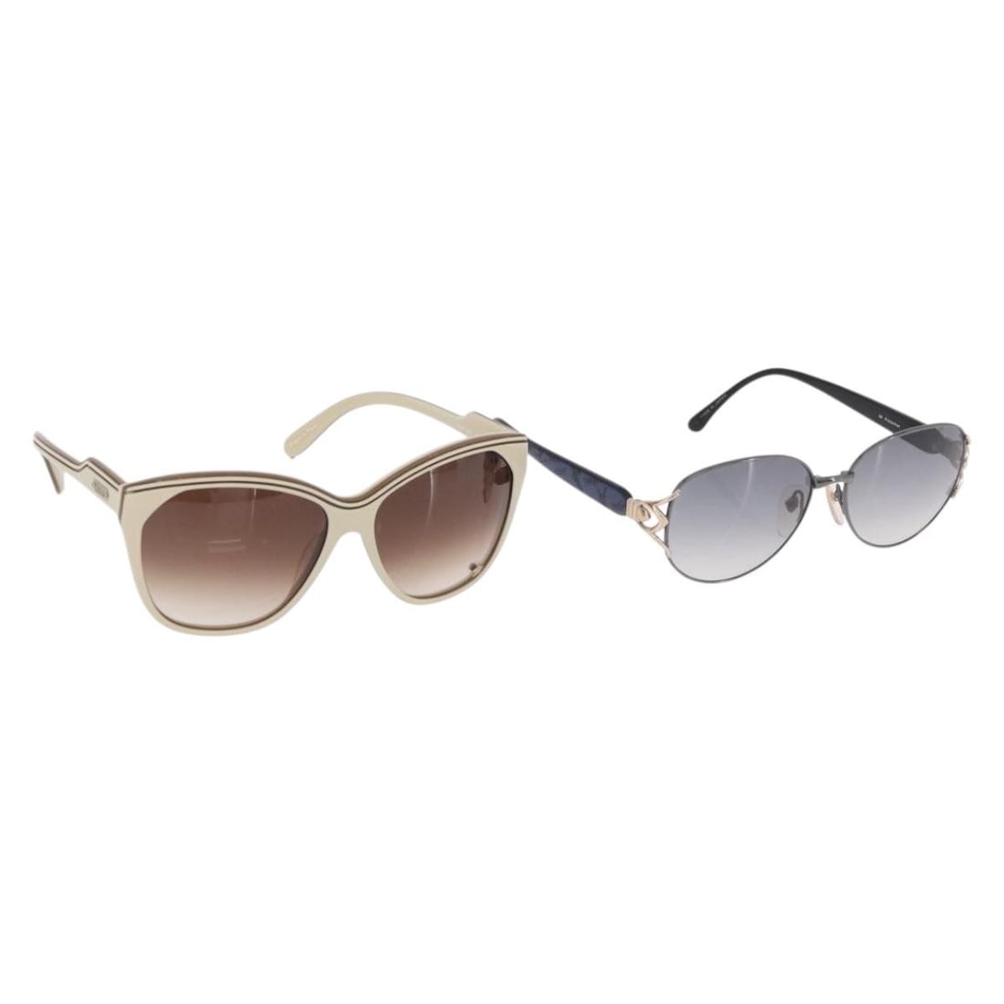 Chloe plastic sunglasses bundle of 2 blue ivory with case: Chloe plastic sunglasses bundle of 2 blue ivory with case Chloe women's sunglasses in blue and ivory plastic, made in Italy. This special bundle offer includes a sunglass case. Condition is ranked C a