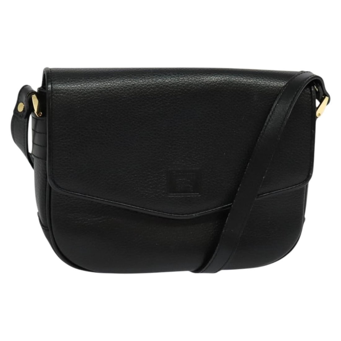 Burberrys Black Gold Leather Shoulder Bag Auth EP9691 (1 of 18)