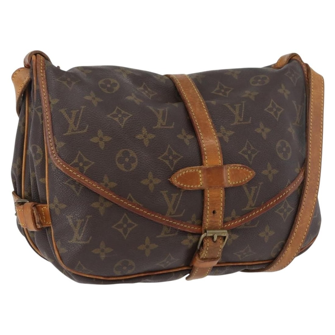 Louis Vuitton M42256 Saumur 30 Monogram Canvas Shoulder Bag: Louis Vuitton M42256 Saumur 30 Monogram Canvas Shoulder Bag This Louis Vuitton Saumur 30 shoulder bag is crafted in Monogram Canvas with the classic Monogram colorway. Made in France, it features the 