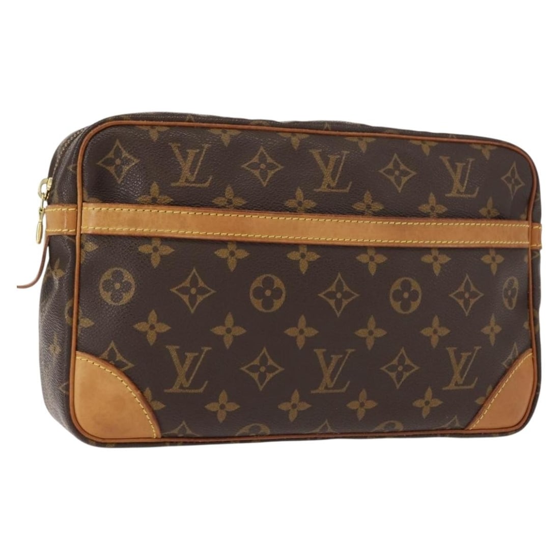 Louis Vuitton Compiegne 28 Monogram Canvas Clutch M51845 France: Louis Vuitton Compiegne 28 Monogram Canvas Clutch M51845 France Louis Vuitton Compiegne 28 clutch bag in Monogram Canvas, made in France. The bag features the classic Monogram color and comes in the c