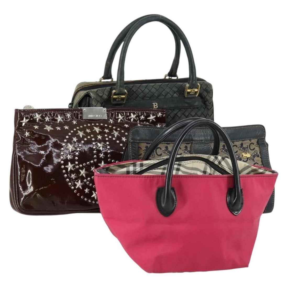 4 Piece Bally Beige Pink Leather Hand Bag Bundle for Women: 4 Piece Bally Beige Pink Leather Hand Bag Bundle for Women BALLY women's hand bag in beige and pink leather. This special bundle offer is a set of 4 items, and the condition details apply to all produ