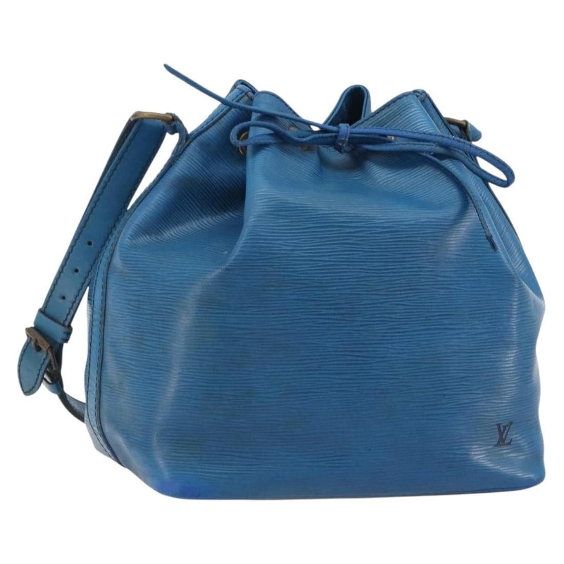 Louis Vuitton M44105 Petit Noe Blue Epi Leather Shoulder Bag: Louis Vuitton M44105 Petit Noe Blue Epi Leather Shoulder Bag Louis Vuitton Petit Noe shoulder bag in blue Epi leather. This women's bag was made in France and features a shoulder strap with an adjusta
