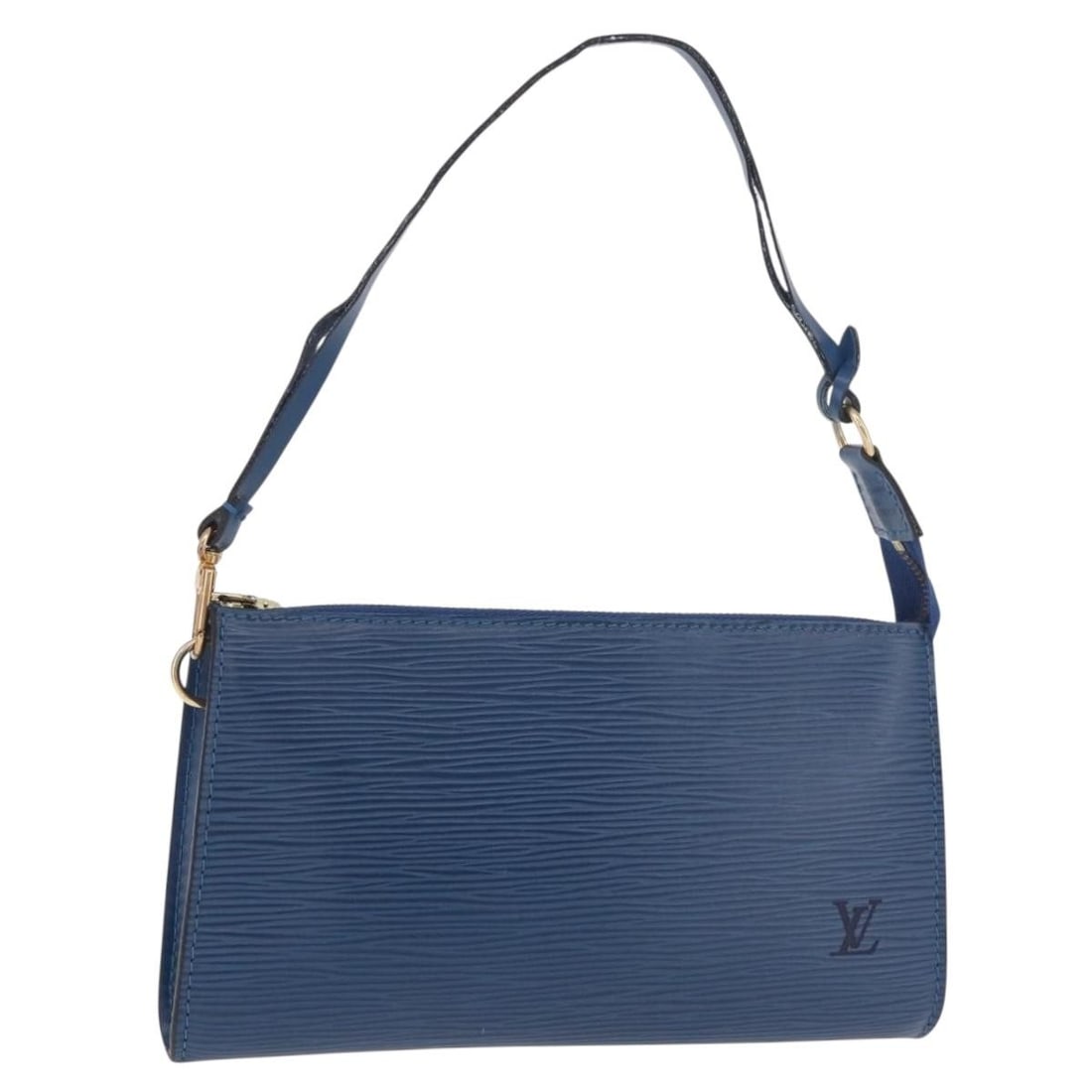 Louis Vuitton M52985 Epi Leather Accessory Pouch in Blue: Louis Vuitton M52985 Epi Leather Accessory Pouch in Blue Louis Vuitton Epi Pochette Accessoires pouch in blue Epi leather. This women's accessory pouch is made in France and includes only the item sho