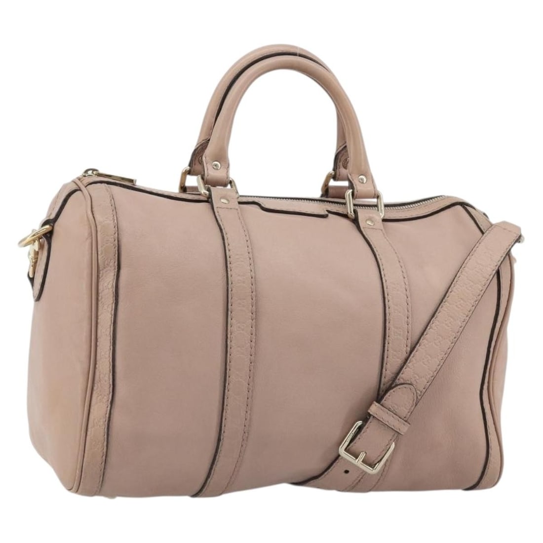 Gucci 247205 Leather 2way Handbag Pink Gold Shoulder Strap: Gucci 247205 Leather 2way Handbag Pink Gold Shoulder Strap Gucci leather 2-way handbag in pink and gold, made in Italy. It comes with a shoulder strap and features a structured bag style with the list