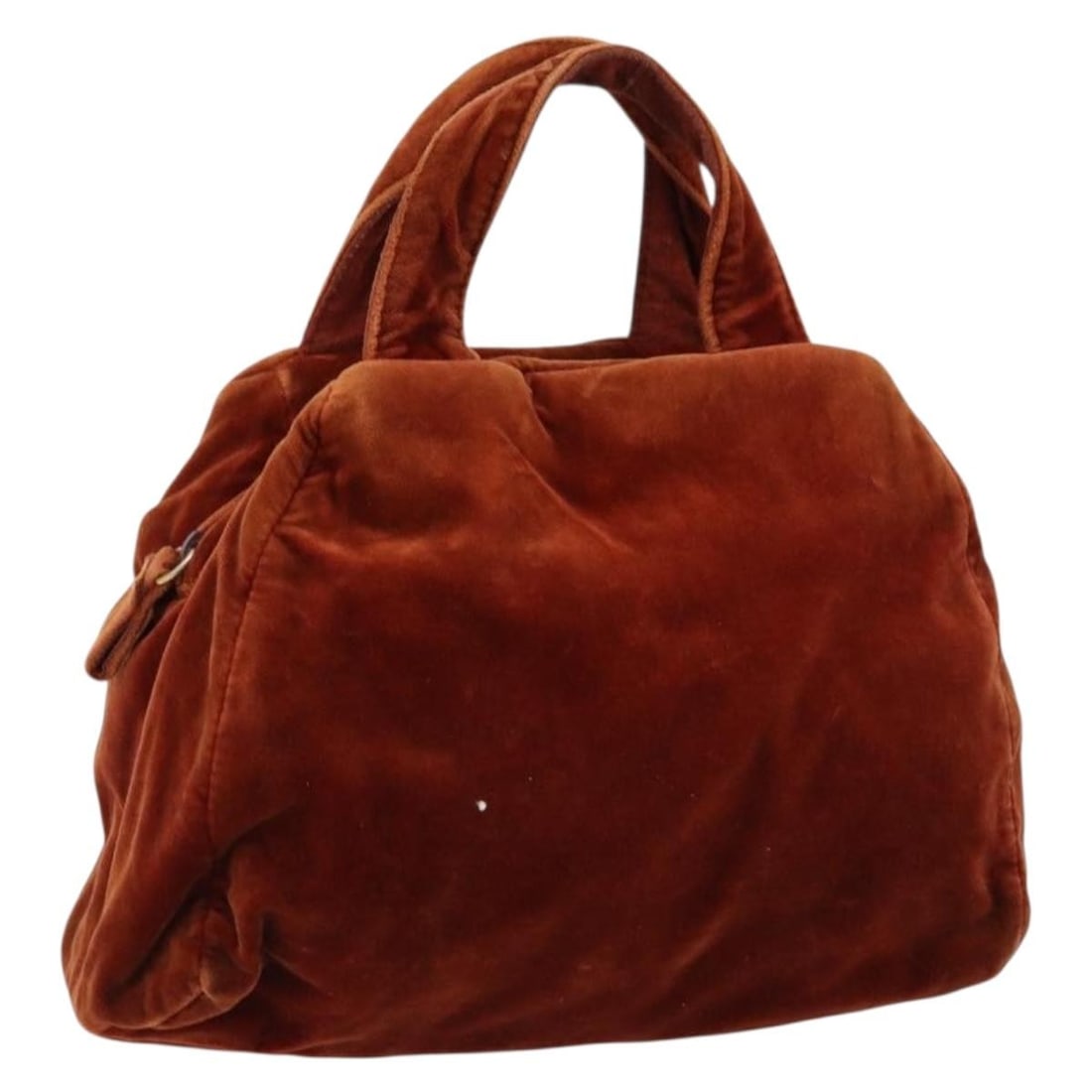 PRADA Brown Gold Velor Women Handbag Italy: PRADA Brown Gold Velor Women Handbag Italy This PRADA handbag is crafted from velor material in a brown and gold color combination. Designed for women, the bag is made in Italy and features a compact 