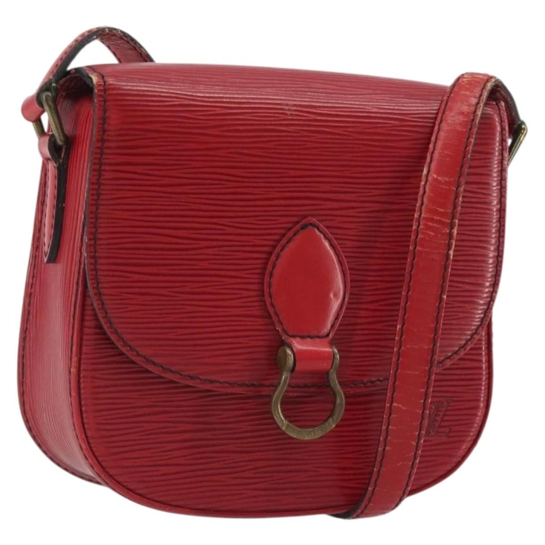 Louis Vuitton Saint Cloud PM Red Epi Leather Shoulder Bag M52217: Louis Vuitton Saint Cloud PM Red Epi Leather Shoulder Bag M52217 A Louis Vuitton Epi Saint Cloud PM shoulder bag in red Epi leather. It is made in France and identified by product number M52217. The b