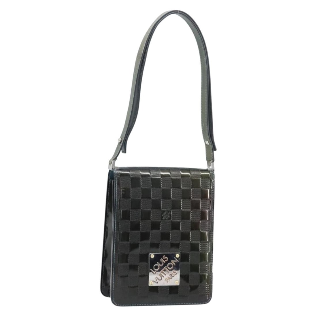 Louis Vuitton M92128 Damier Vernis Shoulder Bag Green Petrol Blue: Louis Vuitton M92128 Damier Vernis Shoulder Bag Green Petrol Blue A Louis Vuitton Damier Vernis Club Bag in green and petrol blue patent leather, designed as a shoulder bag. It was made in France and 