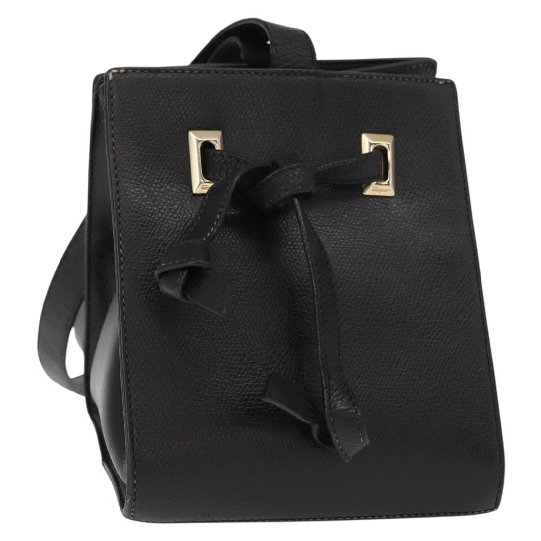 Leather Shoulder Bag by Salvatore Ferragamo in Gold and Black: Leather Shoulder Bag by Salvatore Ferragamo in Gold and Black Salvatore Ferragamo shoulder bag in black and gold leather, made in Italy. This women's bag is offered with the item only; the original bo
