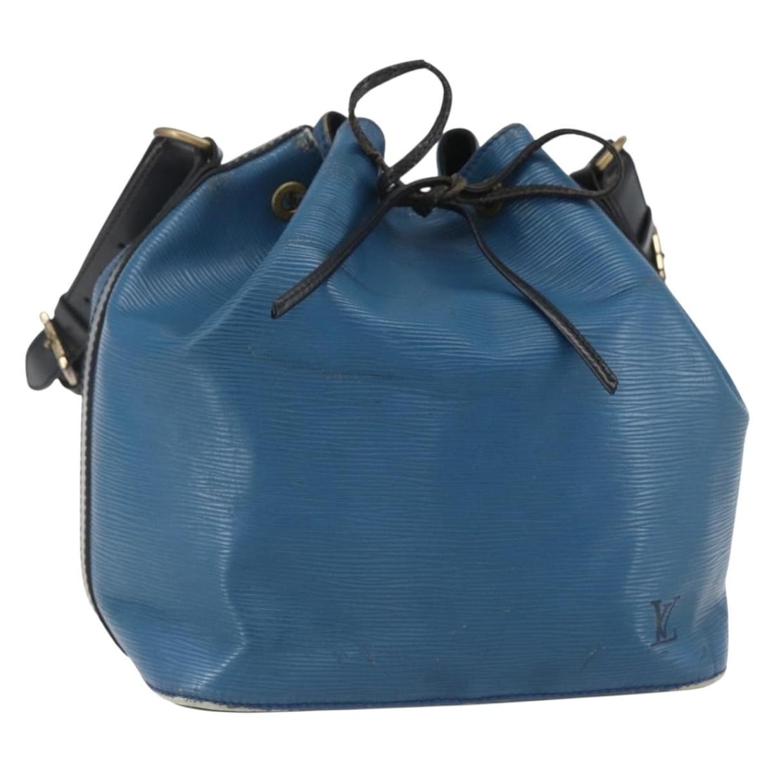 Louis Vuitton M44152 Petit Noe Epi Leather Shoulder Bag Black Blue: Louis Vuitton M44152 Petit Noe Epi Leather Shoulder Bag Black Blue A Louis Vuitton Petit Noe shoulder bag in Epi leather with a black and blue bicolor design. It was made in France and is identified b