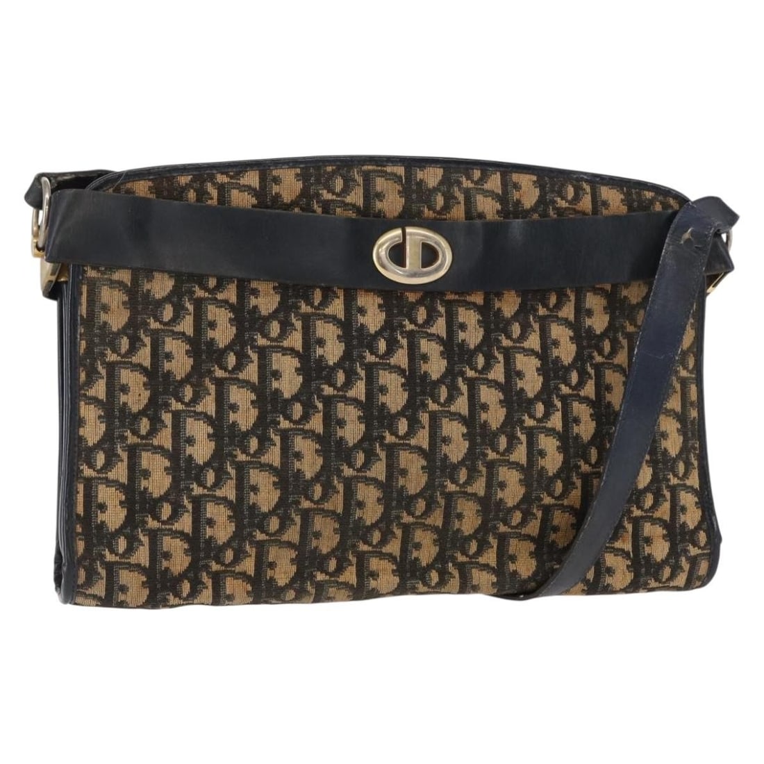 Christian Dior Navy Gold Trotter Canvas Shoulder Bag Authentic: Christian Dior Navy Gold Trotter Canvas Shoulder Bag Authentic This authentic Christian Dior Trotter Canvas Shoulder Bag features a stylish navy and gold design, perfect for adding a touch of luxury t