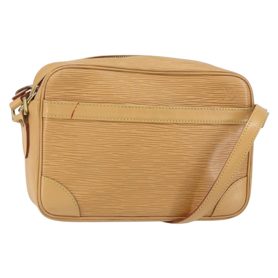 Beige Epi Leather Trocadero 23 Shoulder Bag by Louis Vuitton: Beige Epi Leather Trocadero 23 Shoulder Bag by Louis Vuitton This is a Louis Vuitton Epi Trocadero 23 shoulder bag in beige Epi leather. The bag features a structured silhouette with a zippered top an