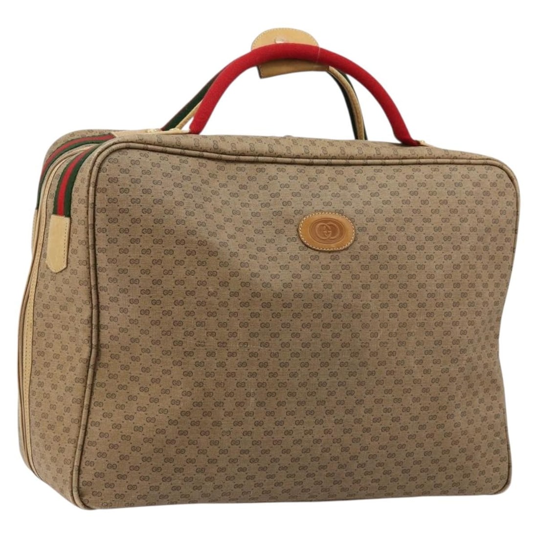 GUCCI Sherry Line Boston Bag Micro GG Supreme PVC Leather Beige Gold (1 of 18)