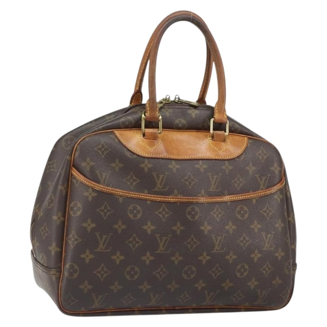 Louis Vuitton Deauville Monogram Canvas Handbag M47270 France: Louis Vuitton Deauville Monogram Canvas Handbag M47270 France This Louis Vuitton Deauville hand bag features the signature Monogram Canvas exterior and classic Monogram color. Crafted in France, this 