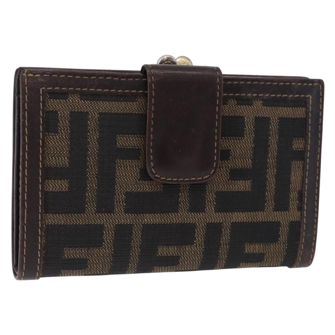 Fendi Zucca Canvas Bifold Wallet in Black Brown: Fendi Zucca Canvas Bifold Wallet in Black Brown Fendi bifold wallet in black and brown Zucca canvas, made in Italy. The wallet measures approximately 13 cm W x 8 cm H x 1.5 cm D (5.1 x 3.1 x 0.6 in). 