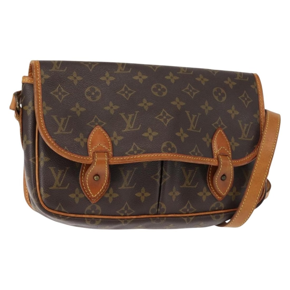 Louis Vuitton Gibeciere MM Monogram Canvas Shoulder Bag M42247: Louis Vuitton Gibeciere MM Monogram Canvas Shoulder Bag M42247 A Louis Vuitton Monogram Gibeciere MM shoulder bag in Monogram Canvas, made in France. It features a shoulder strap with an approximate d