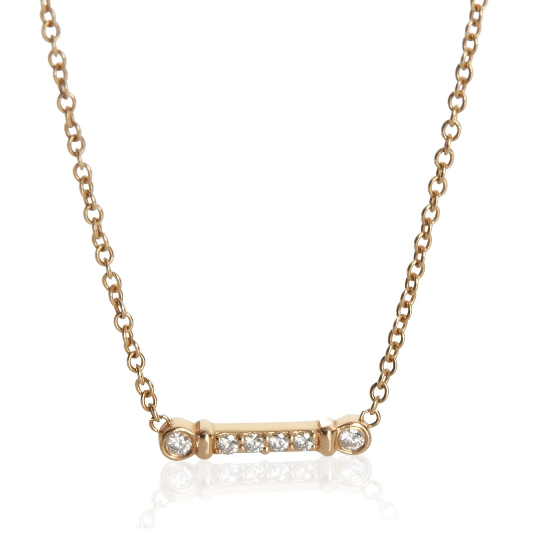 Tiffany Co Fluer De Lis Key Bar Diamond Rose Gold Pendant: Tiffany Co Fluer De Lis Key Bar Diamond Rose Gold Pendant This pre-owned Tiffany & Co. Fluer De Lis Key Bar pendant is crafted in 18k rose gold and features a round brilliant diamond with a total cara