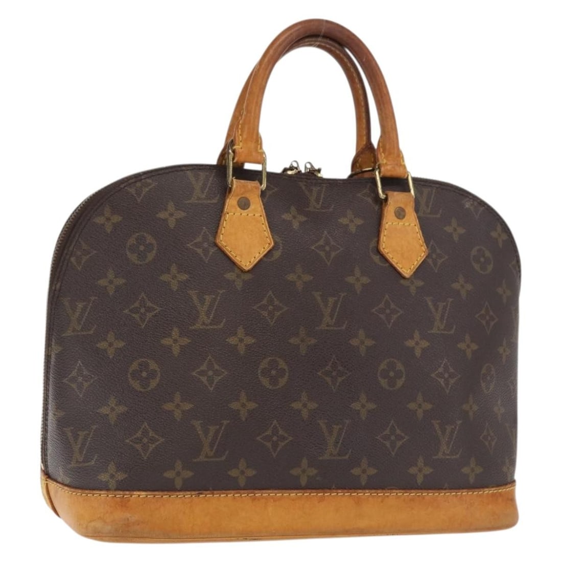 Alma Handbag in Monogram Canvas M51130 by Louis Vuitton: Alma Handbag in Monogram Canvas M51130 by Louis Vuitton This Louis Vuitton Monogram Alma handbag features the classic monogram canvas exterior with natural leather trim and gold-tone metal fittings. T
