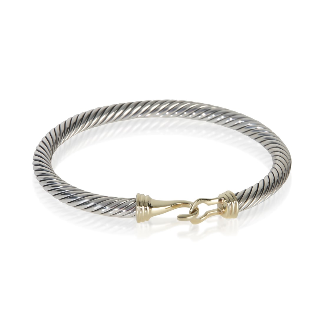 David Yurman Cable Buckle Bracelet 14k Gold Sterling Silver with Box: David Yurman Cable Buckle Bracelet 14k Gold Sterling Silver with Box Pre-owned David Yurman Cable Buckle bracelet crafted in yellow gold and sterling silver. This women's bracelet features the brand's