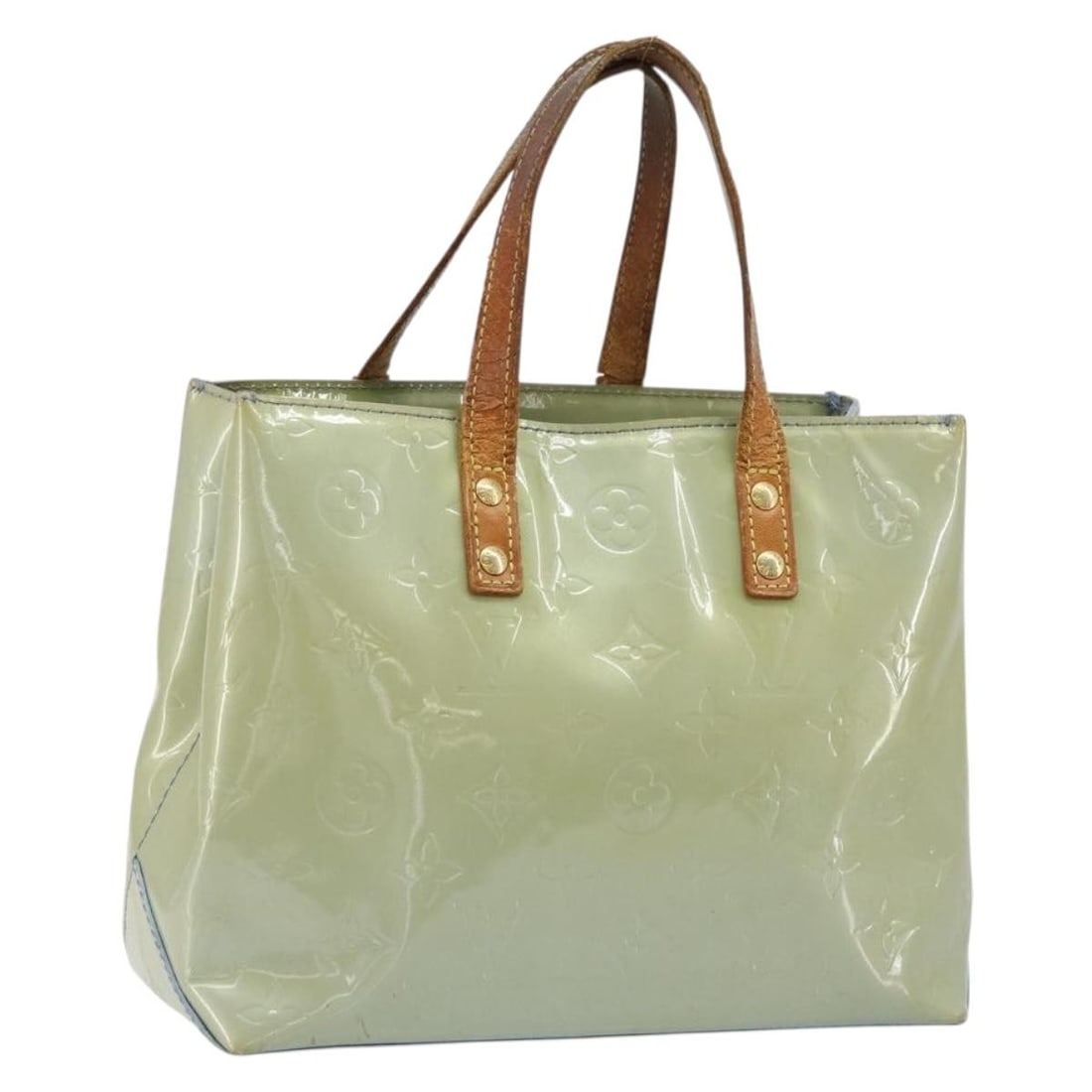 Louis Vuitton Reade PM Monogram Vernis Baby Blue Patent Leather Tote: Louis Vuitton Reade PM Monogram Vernis Baby Blue Patent Leather Tote This Louis Vuitton Monogram Vernis Reade PM handbag is crafted from baby blue patent leather. Designed for women, it features a com