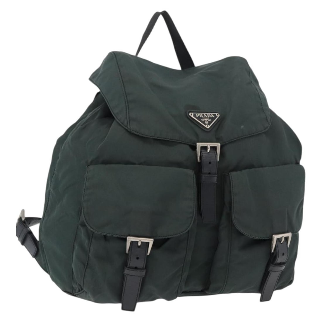 PRADA Khaki Nylon Backpack Silver Tone Hardware 90473 (1 of 18)