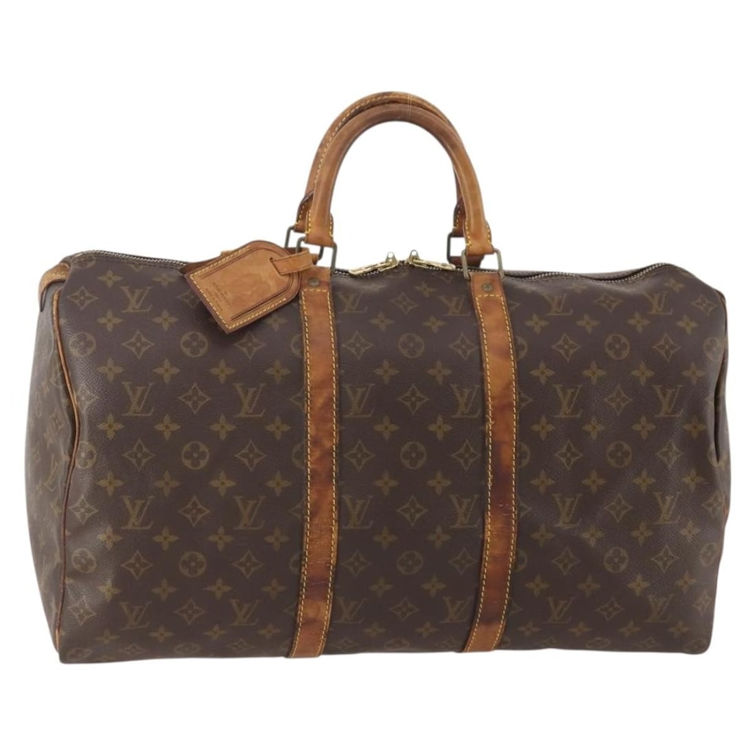 Louis Vuitton M41426 Keepall 50 Monogram Canvas Boston Bag: Louis Vuitton M41426 Keepall 50 Monogram Canvas Boston Bag Louis Vuitton Keepall 50 Boston Bag in Monogram Canvas, made in France. This women's bag features the Monogram exterior and comes with a name