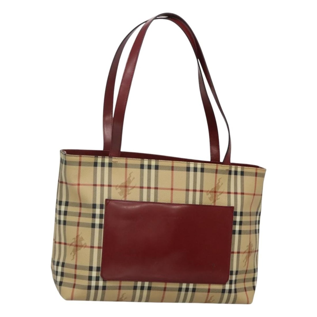 Burberry Beige Silver PVC Tote Bag Nova Check Italy: Burberry Beige Silver PVC Tote Bag Nova Check Italy This BURBERRY Nova Check tote bag features a classic beige and silver color scheme and is crafted from durable PVC leather. The bag is designed for 