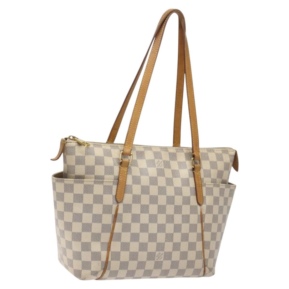 Louis Vuitton N51261 Totally PM Damier Azur Canvas Tote: Louis Vuitton N51261 Totally PM Damier Azur Canvas Tote Louis Vuitton Totally PM tote bag in Damier Azur canvas. This women's tote is made in France and includes a dust bag. Condition is heavily used,