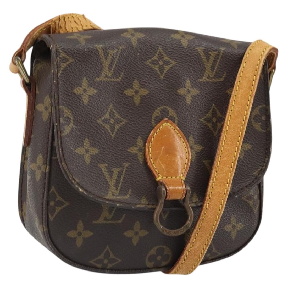 Monogram Canvas Saint Cloud PM Shoulder Bag by Louis Vuitton Model M51244: Monogram Canvas Saint Cloud PM Shoulder Bag by Louis Vuitton Model M51244 This Louis Vuitton Monogram Saint Cloud PM is a compact shoulder bag crafted from signature monogram canvas with natural leath