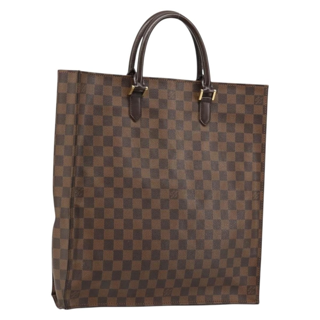 Louis Vuitton N51140 Sac Plat Damier Ebene Canvas Tote Bag: Louis Vuitton N51140 Sac Plat Damier Ebene Canvas Tote Bag Louis Vuitton Damier Ebene Sac Plat hand bag in Damier Ebene canvas, made in France. It measures approximately W36.5 cm x H38 cm x D9 cm (W14