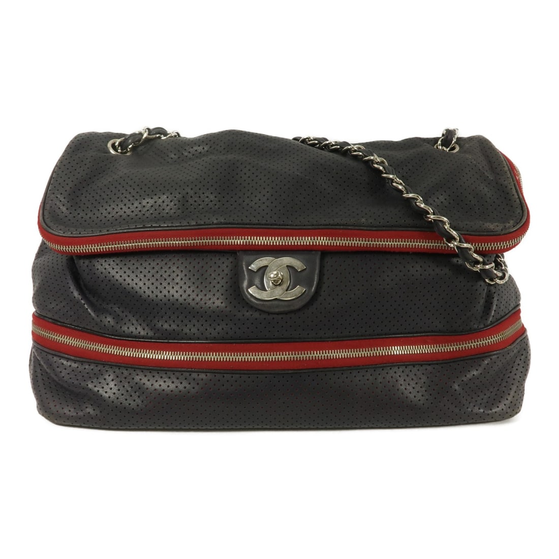 CHANEL CC Lambskin Shoulder Bag Navy Silver Tone Hardware: CHANEL CC Lambskin Shoulder Bag Navy Silver Tone Hardware CHANEL CC SHW Chain Shoulder Bag in navy lambskin leather. This women's shoulder bag features a turn-lock closure, an interior with two open p
