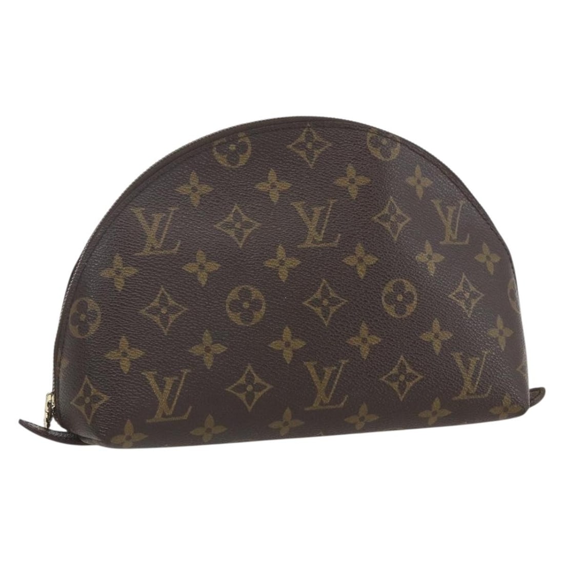 Louis Vuitton M47520 Trousse Demi Ronde Monogram Canvas Cosmetic Pouch: Louis Vuitton M47520 Trousse Demi Ronde Monogram Canvas Cosmetic Pouch Louis Vuitton Monogram Trousse Demi Ronde cosmetic pouch in Monogram Canvas, made in France. This women's pouch measures approxim