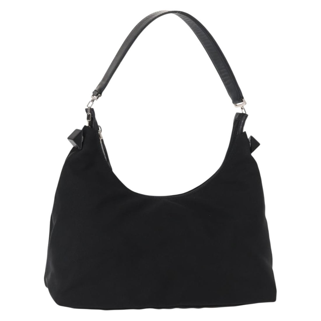 Salvatore Ferragamo Vala Black Silver Nylon Shoulder Bag Authentic: Salvatore Ferragamo Vala Black Silver Nylon Shoulder Bag Authentic This Salvatore Ferragamo Vala Shoulder Bag is a stylish accessory crafted from durable nylon in a chic black and silver color scheme.