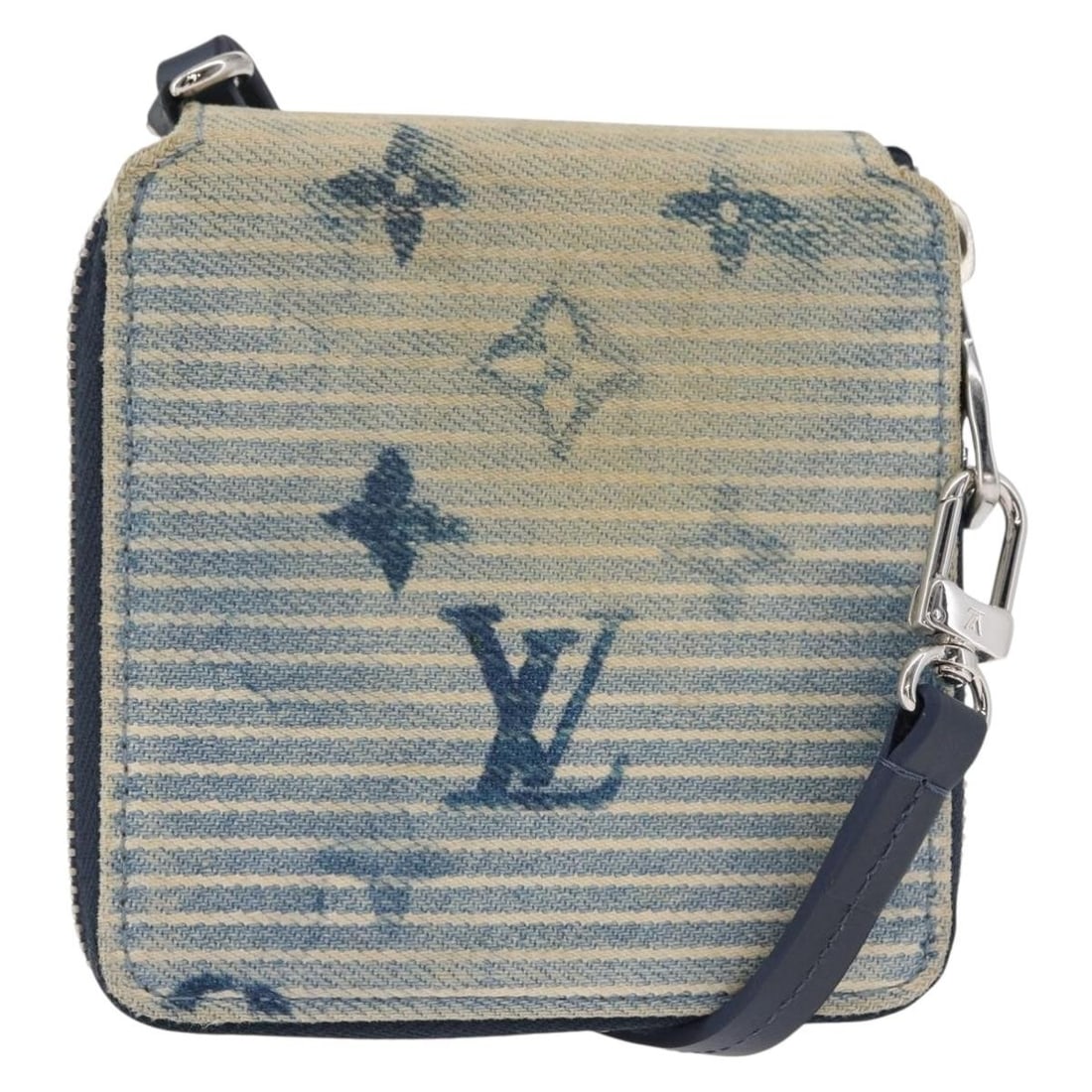 LOUIS VUITTON Monogram Watercolor Zippy Compact Wallet Blue M80461 Auth (1 of 18)